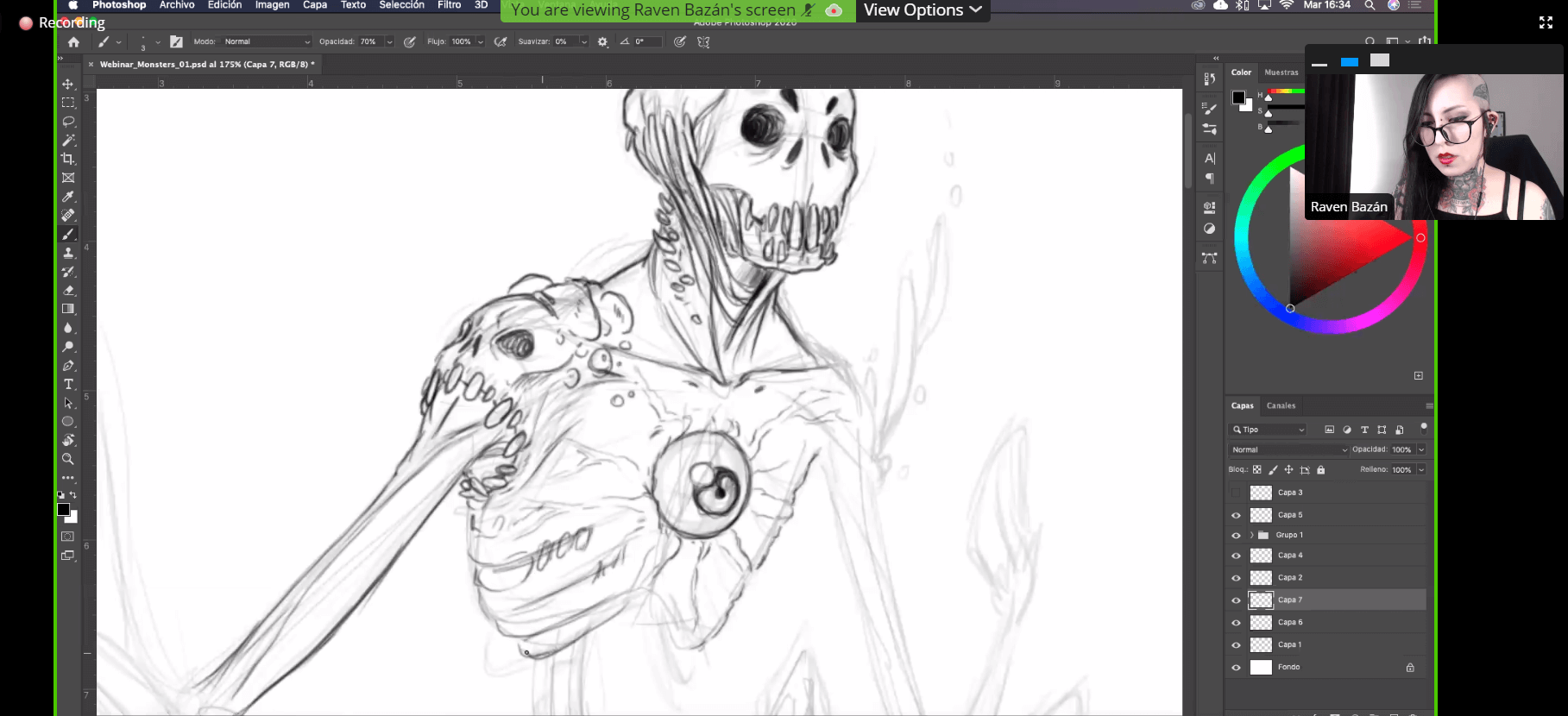Webinar Wacom - "Diseño de monstruos y criaturas fantásticas usando Photoshop" impartido por Raven Bazán