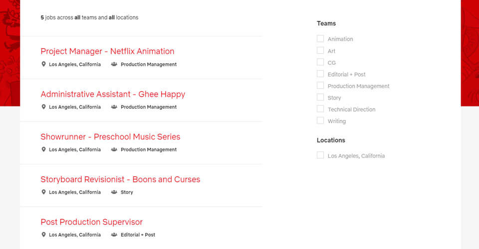 Vacantes y Contrataciones en Netflix Animation