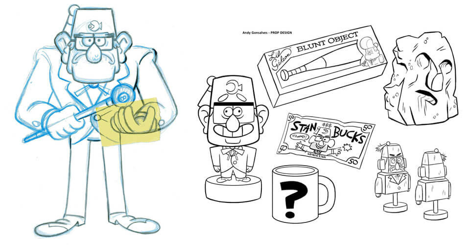 Diseño de Personajes y Arte Conceptual en Gravity Falls