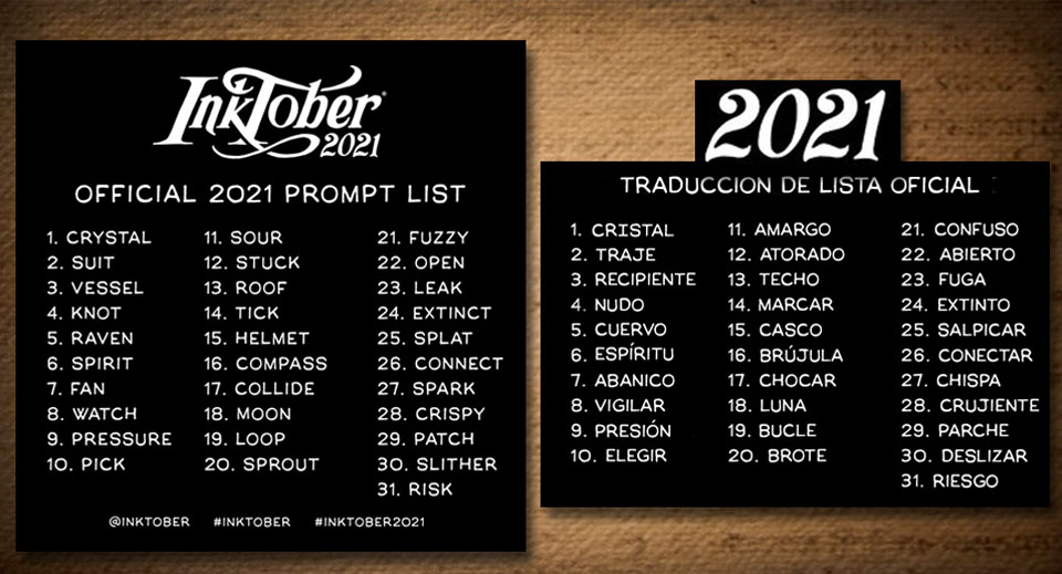 INKTOBER 2021 LISTA