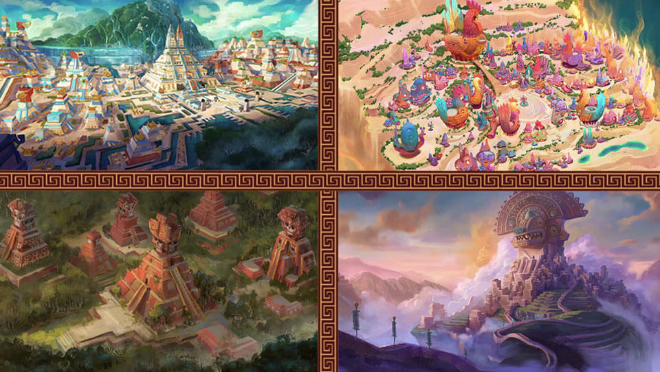 Arte conceptual de los 4 Reinos: Maya y los Tres