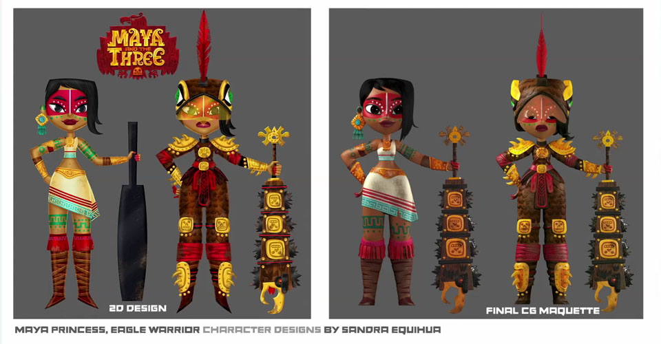 Desarrollo Visual, Diseño y Arte de Maya y los Tres