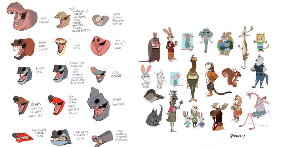 Arte Conceptual y Diseño de Zootopia