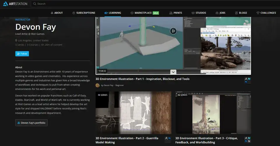 Cursos Gratis de Autodesk Maya en ArtStation