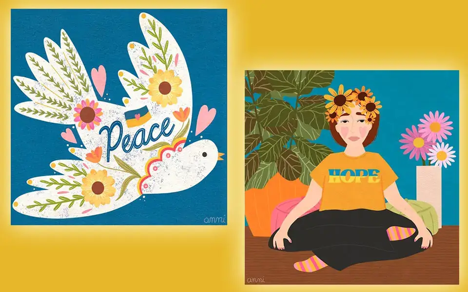 Ilustraciones para la iniciativa de #wewantpeaceweek