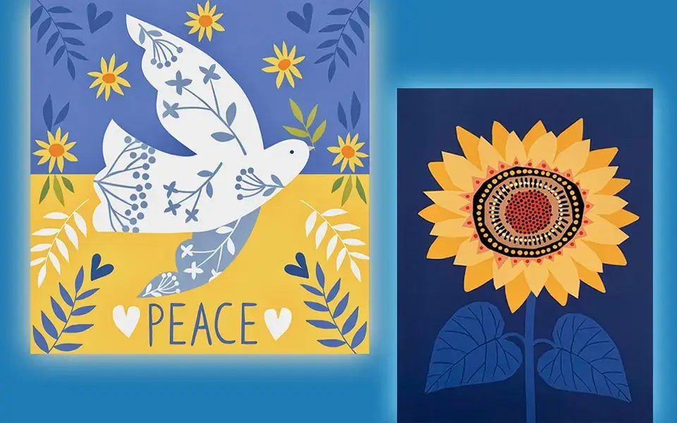 Pieza para la iniciativa #paintadove4ukraine y “Sunflower”