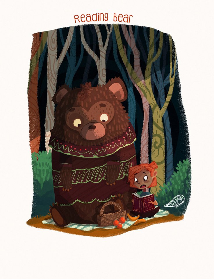"Reading Bear" por Vanessa Morales