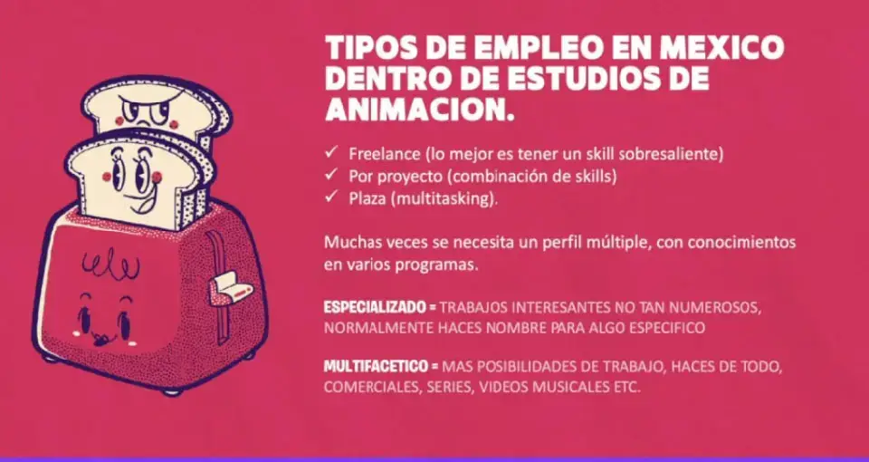 Tipos de empleo dentro de un estudio