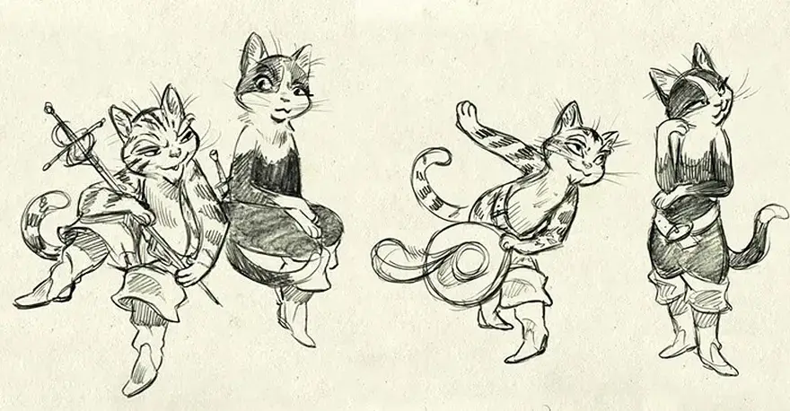 Arte Conceptual y Diseño del Gato con Botas